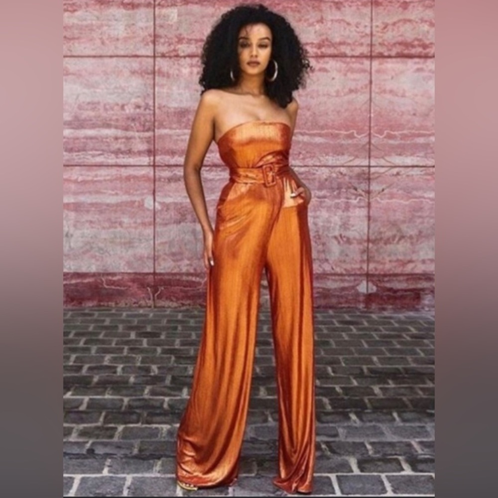 Hanifa Orange/Gold Romper